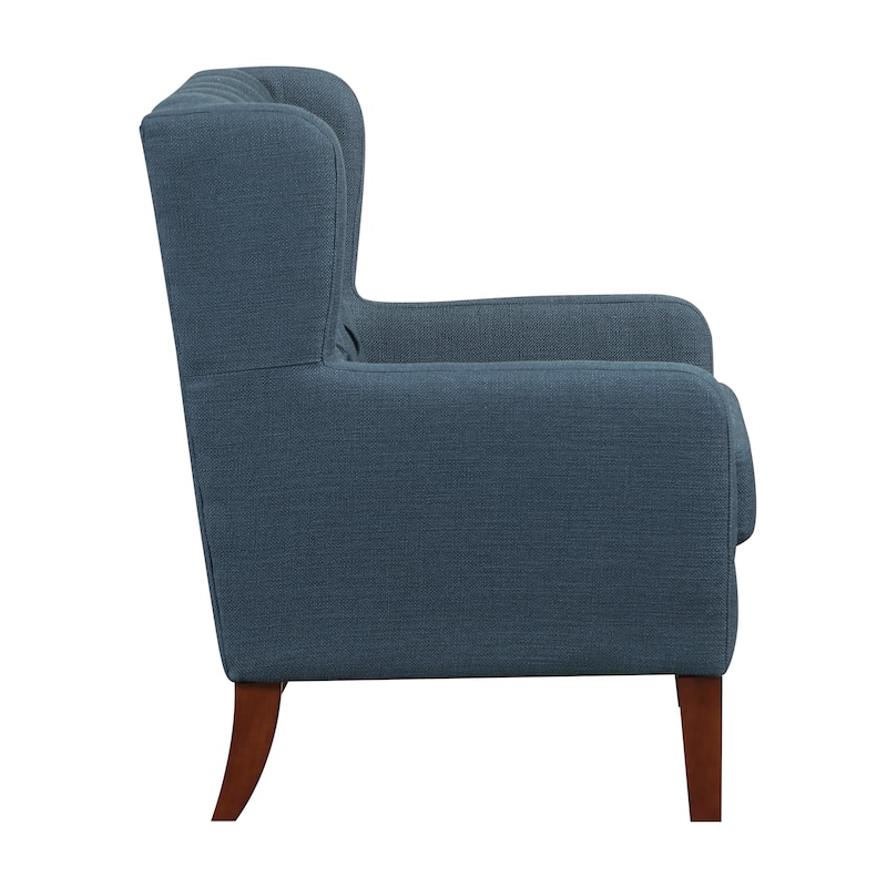 Clark 30" Modern & Contemporary Textured Fabric Button-Tufted Wing Back Accent Chair