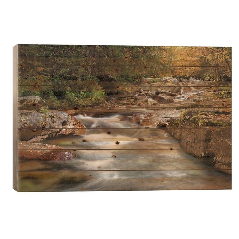 USA, New Hampshire, White Mountains, Fall at Jefferson Brook Print On Wood by Ann Collins - Multi-Color - 18x26x1.5