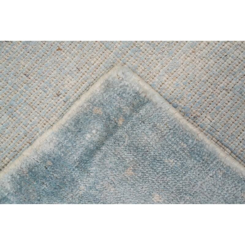 Hand Knotted Oriental Viscose Silk Carpet Modern Pictorial Multi-Colored Abstract Area Rug - 7' 10'' X 5' 1''