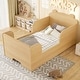 preview thumbnail 3 of 43, Roomfitters Bear-Shaped Toddler Floor Bed, Wood Cot with Safety Guardrails, Modern Montessori Low Profile Kids Bed