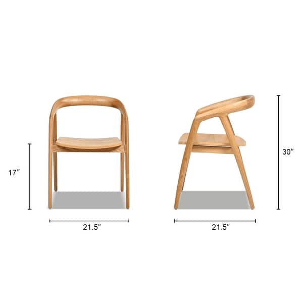 Simeon 21" Sculpted Oak Wood Dining Chair