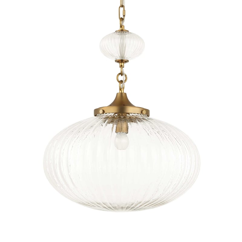 Uttermost Bellaire 1 Light Glass Shade Pendant - 16.5"W x 16.5"D x 20"H
