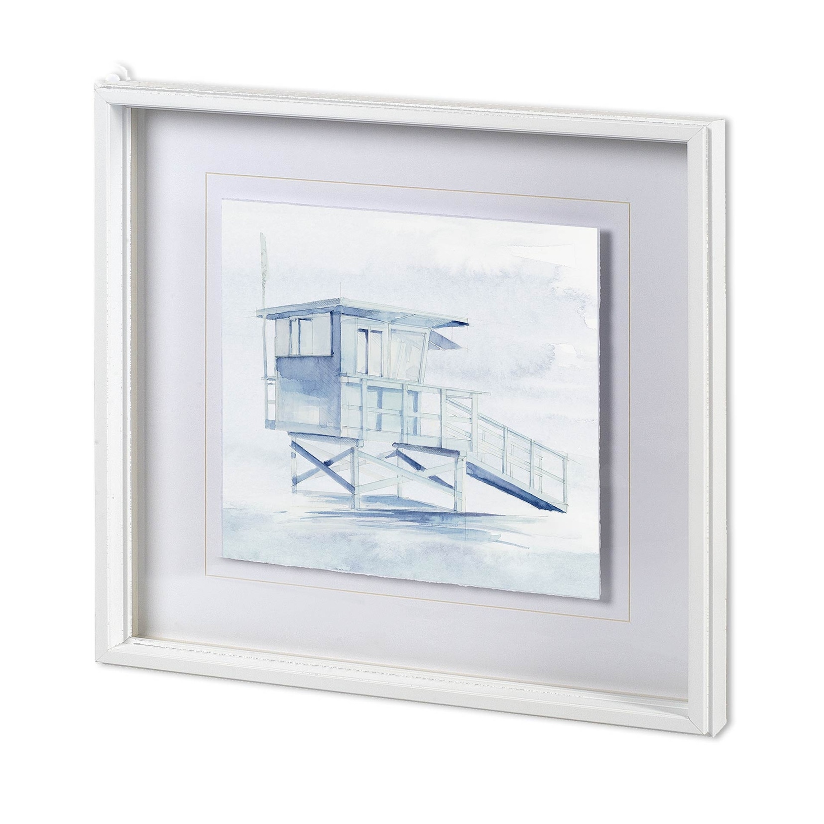 Mercana On Beach III by Mercana Studio a Hand Embellished Textured Framed Art Print Matted under Glass