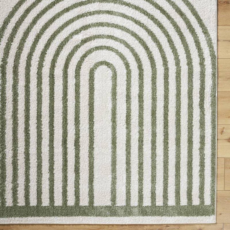Livabliss Fossay Shag Modern & Contemporary Stripe Washable Area Rug