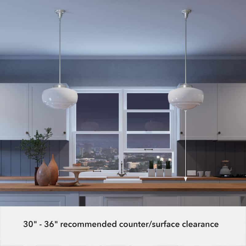 Hunter 16" Saddle Creek 1 Light Pendant / Semi-Flush Mount Ceiling Light - Entry, Kitchen Island, Dining Room - Schoolhouse