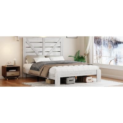 Versatile Wood Platform Bed Frame with Silent Assembly