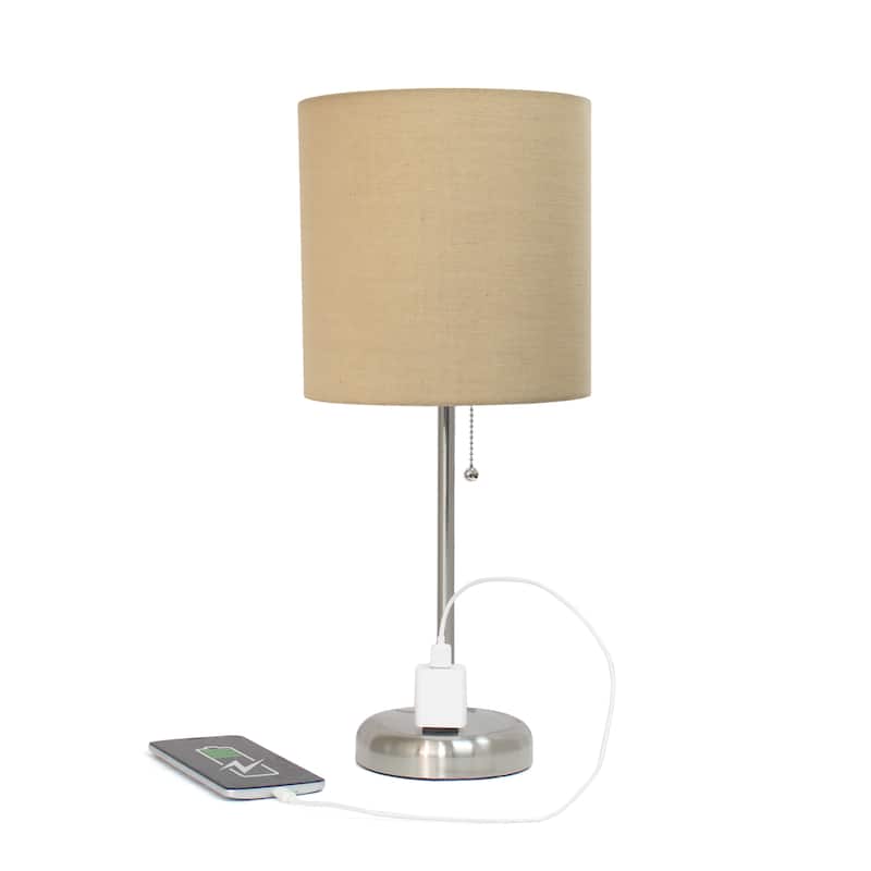 Simple Designs 9.5" Desk Lamp with Charging Outlet and LED Bulb Included - 19.50