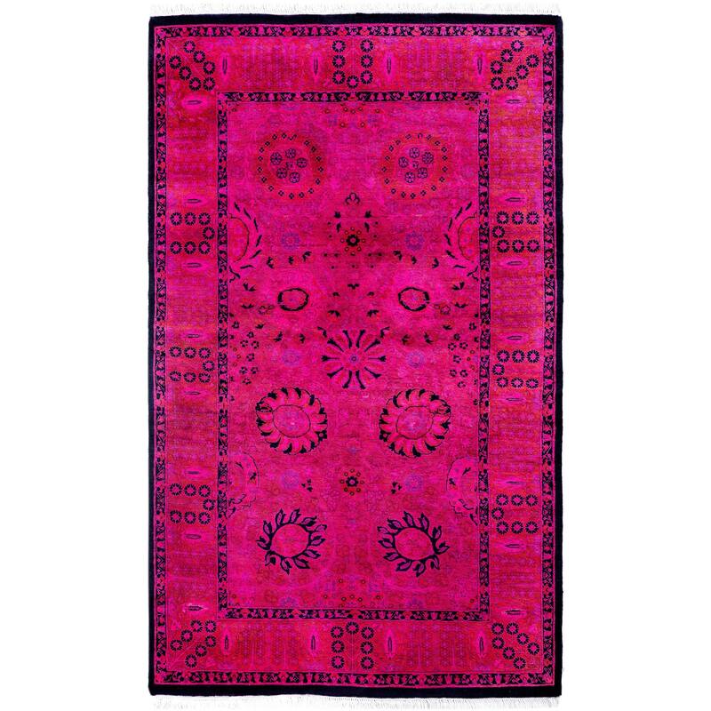 Overdyed One-of-a-Kind Hand-Knotted Area Rug - Pink - 3' 1" x 5' 2"