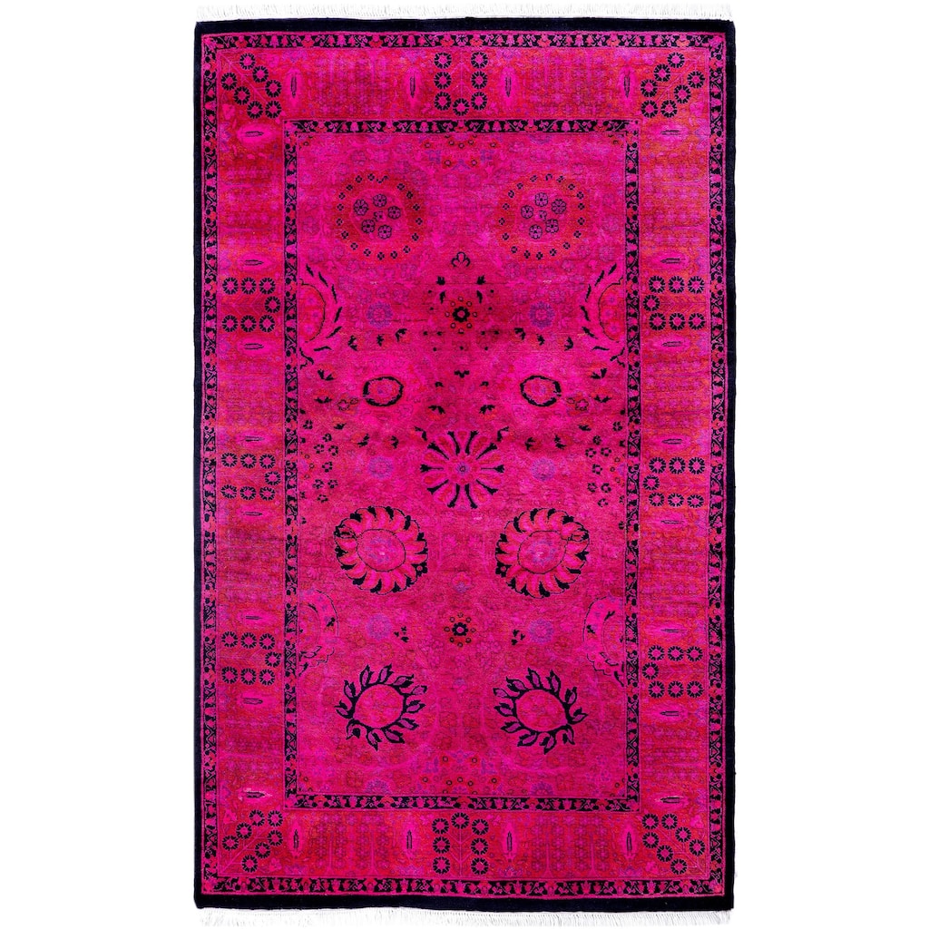 Overdyed One-of-a-Kind Hand-Knotted Area Rug - Pink - 3' 1" x 5' 2"