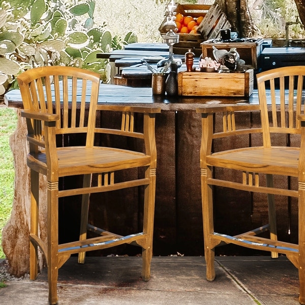 Outdoor teak stool on sale