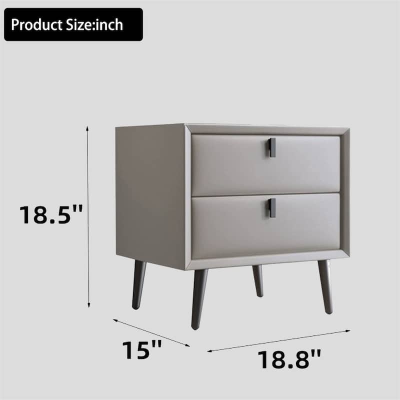 White Two Drawers Nightstand