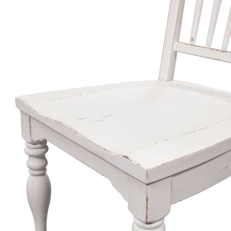 Magnolia Manor Antique White Weathered Bark Spindle Back Side Chair (Set of 2)