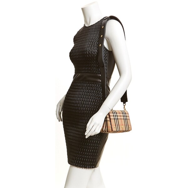 burberry small vintage check and leather crossbody bag