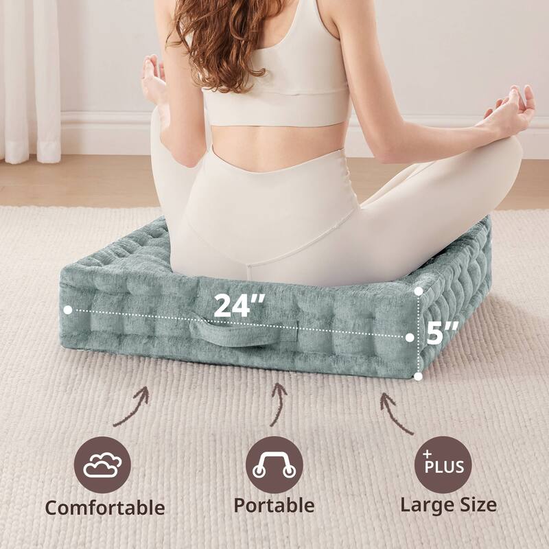 Intelligent Design Azza Poly Chenille Square Floor Pillow Cushion