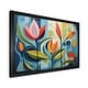 preview thumbnail 9 of 7, Designart "Green Mid Century Mod Nature II" Mid-century Framed Canvas Art Print