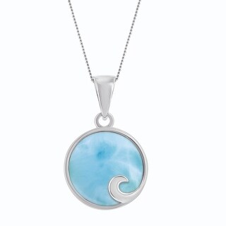 Natural Stone Blue Larimar Freedom Nugget Shape Necklace Silver Clasp 18'' Natural Stone Blue Larimar Freedom Nugget Shape Necklace Silver Clasp 18''