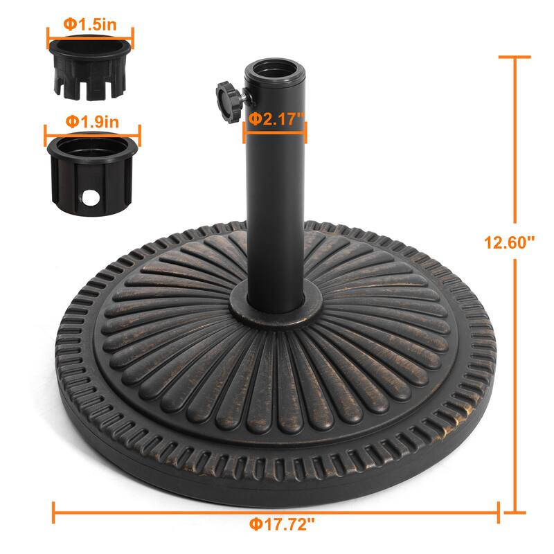 Outdoor 33 lb. Round Patio Umbrella Base, Polyethylene and Concrete