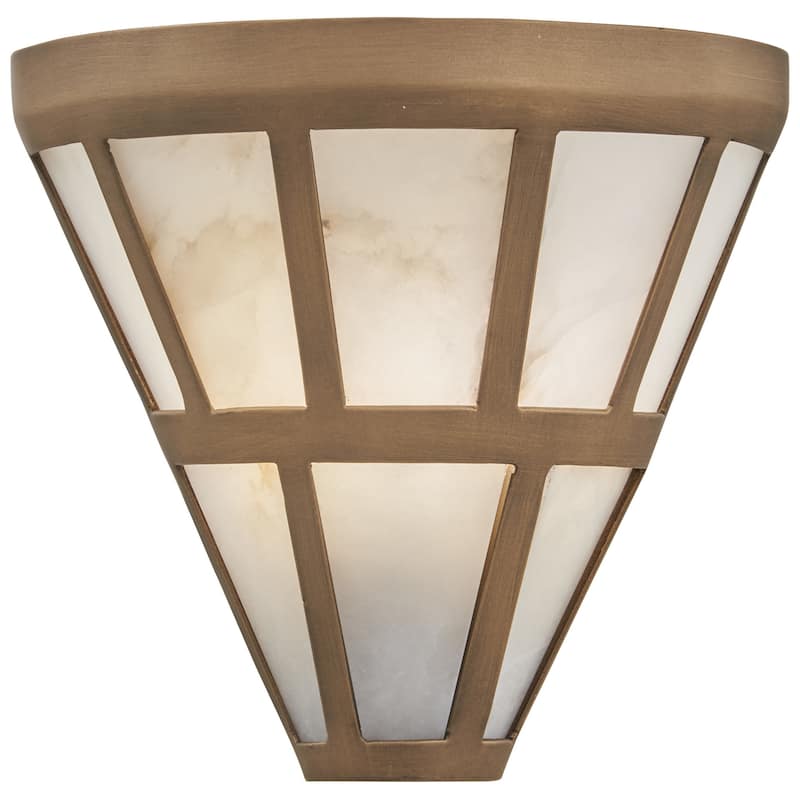 Metropolitan N1881 Istria 10" Tall Wall Sconce with Alabaster Stone - Ashen Gold