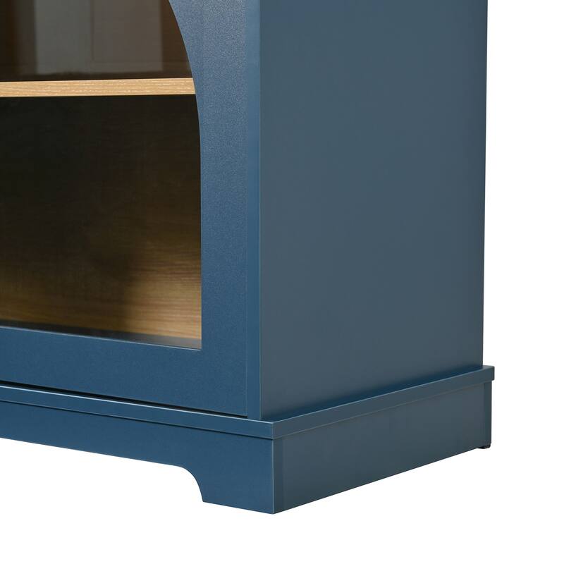 3-Piece Retro Entertainment Center for TVs up to 70", Two-Tone Farmhouse TV Stand with Sideboard & Bookshelf