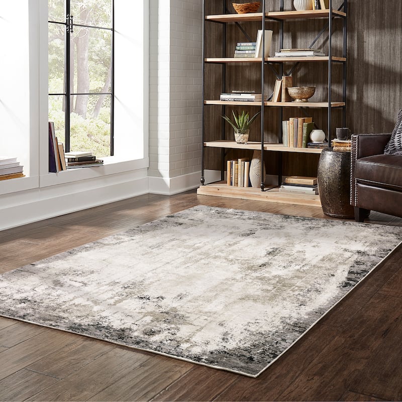 Style Haven Nelson Industrial Abstract Grey/ Ivory Indoor Area Rug