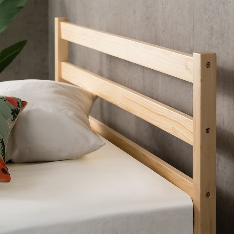 Priage by ZINUS Pine Wood Platform Bed Frame with Headboard