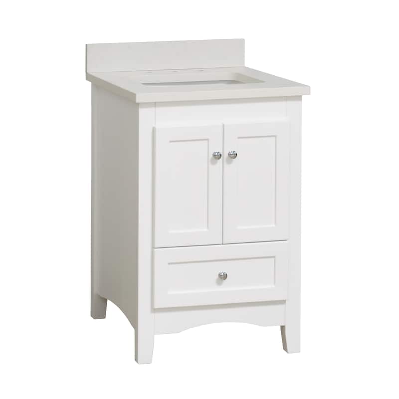 KitchenBathCollection Abbey 24" Bathroom Vanity with Quartz Top