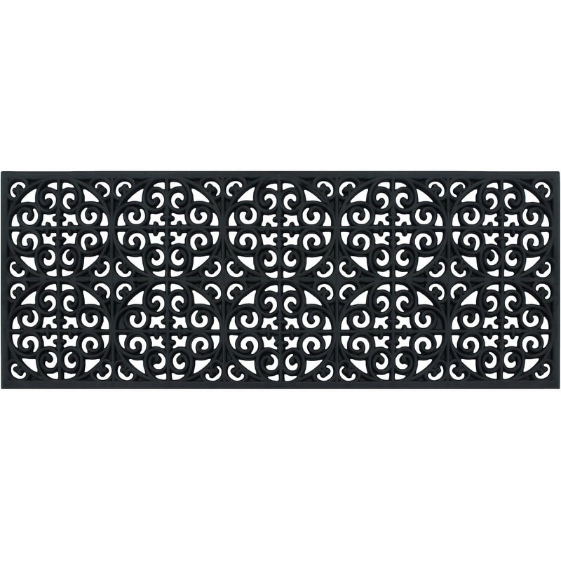A1HC 100% Rubber Paisley Beautifully Finished Decorative Large Doormat for Outdoor Use 18"X48"