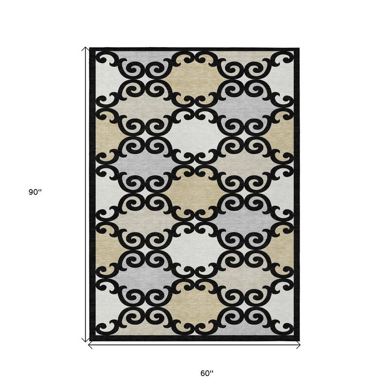 HomeRoots Trellis Transitional Rectangle Outdoor Rug