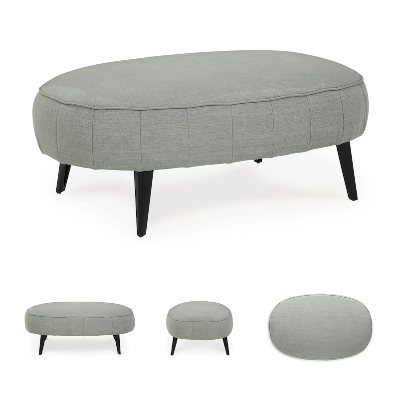 Signature Design by Ashley Hollyann Mid-Century Modern Gray Oversized Ottoman