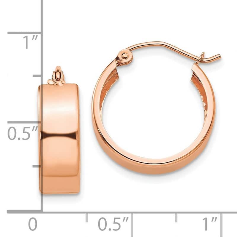 Curata 10k Rose Gold Polished 16x5.5mm Hoop Earrings