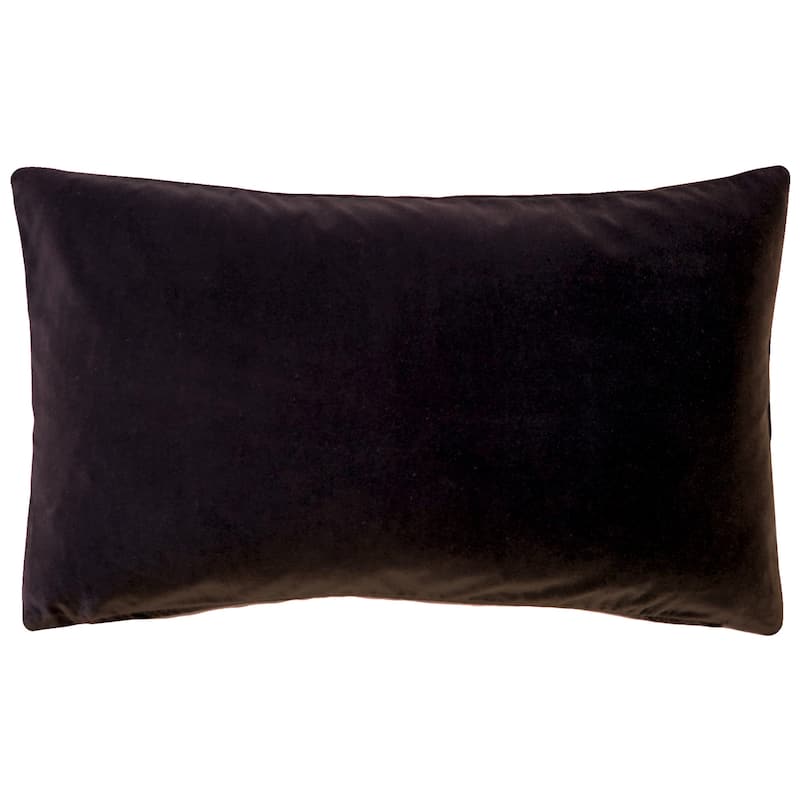Pillow Decor Castello Soft Velvet Throw Pillows (3 Sizes, 18 Colors) - 12" x 19" - Feather Down - Espresso Brown
