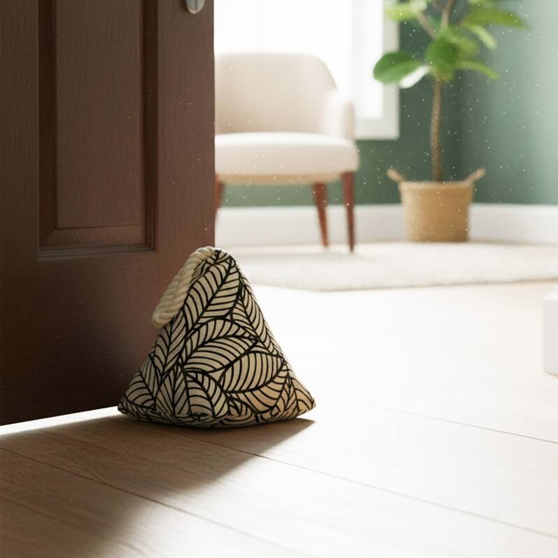 Jungle Print Cotton Weighted Bag Door Stop 2.3 lbs - 8"H x 5.8"L x 5.8"W