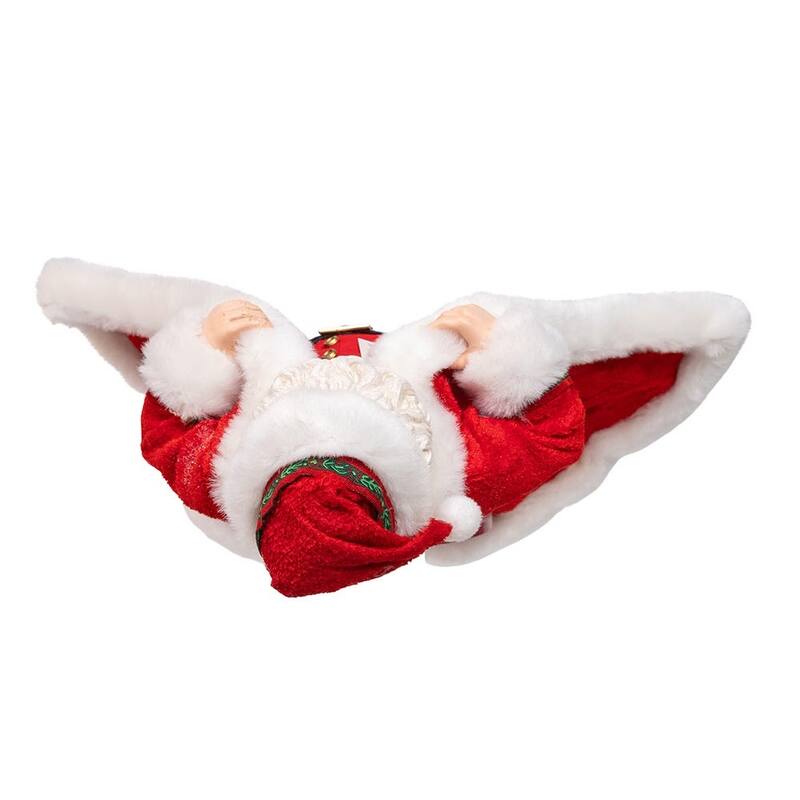 Kurt Adler 10.5-Inch Fabriche Santa with Gifts in Pocket.
