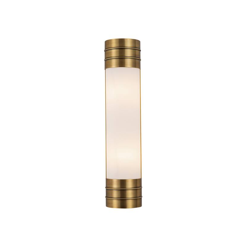 Alora Lighting WV348218 Willard 2 Light 19" Tall Wall Sconce - Vintage Brass / Matte Opal Glass