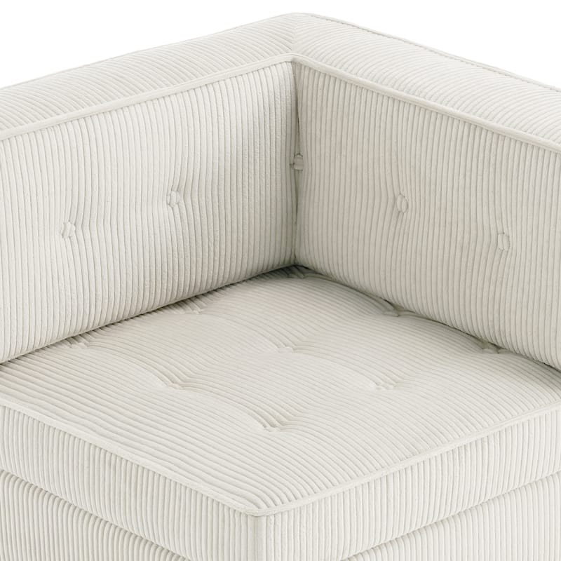 32.57" W Upholstered Corduroy Corner Accent Chair