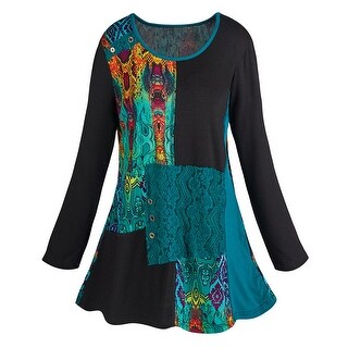 Women's Abstract Art Long Sleeve Tunic Top