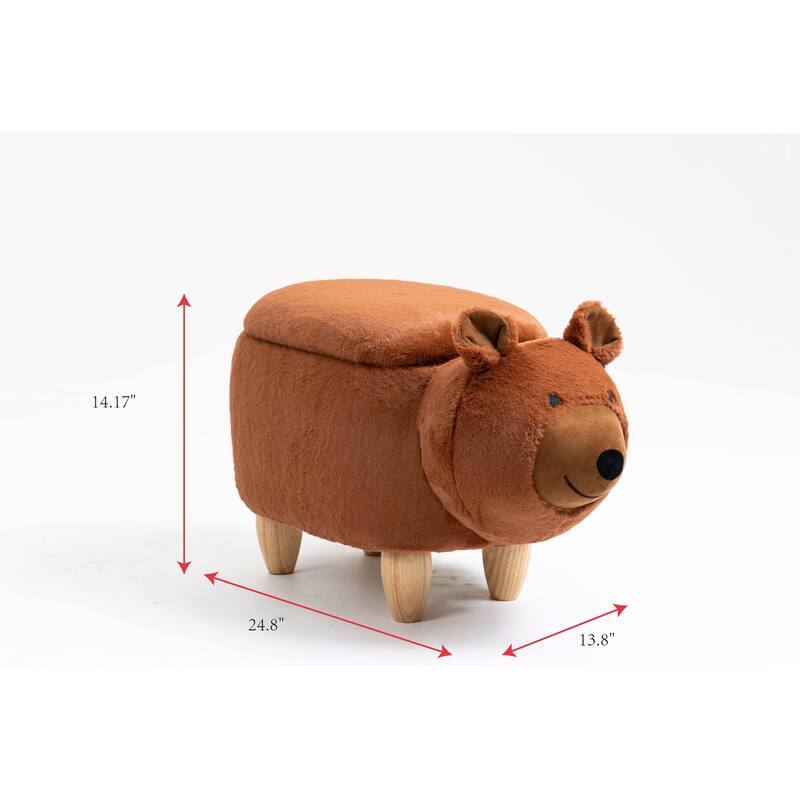 Animal Upholstered Storage Kids Ottoman