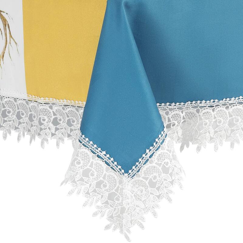 Lace Tablecloth Rectangle Decor Macrame Polyester Table Cover for Outdoor Farmhouse Rustic Kitchen Party Picnic