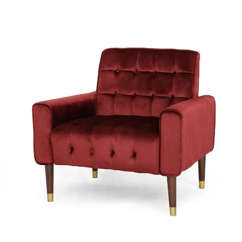 Bourchier Button-tufted Velvet Armchair by Christopher Knight Home
