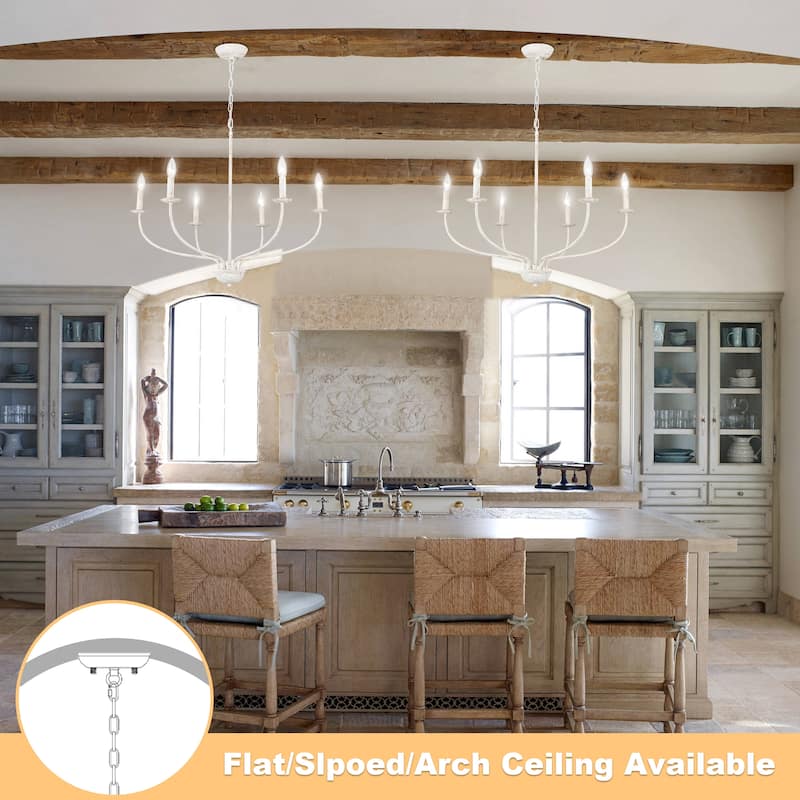 6-Light Vintage Candle Chandelier Light for Dining Room Bedroom Kitchen