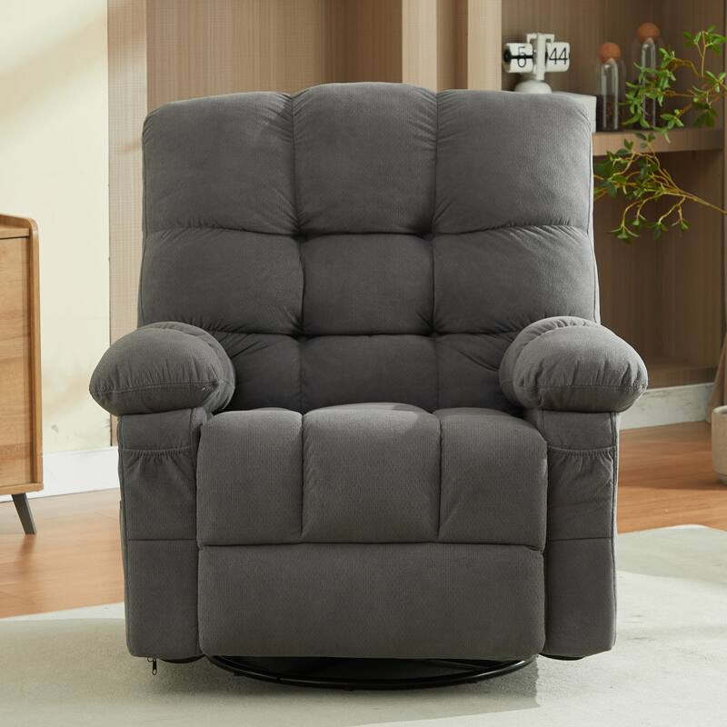 Massage Recliner Chair with Vibration and Lumbar Heating 350LB Capacity Swivel Rocker