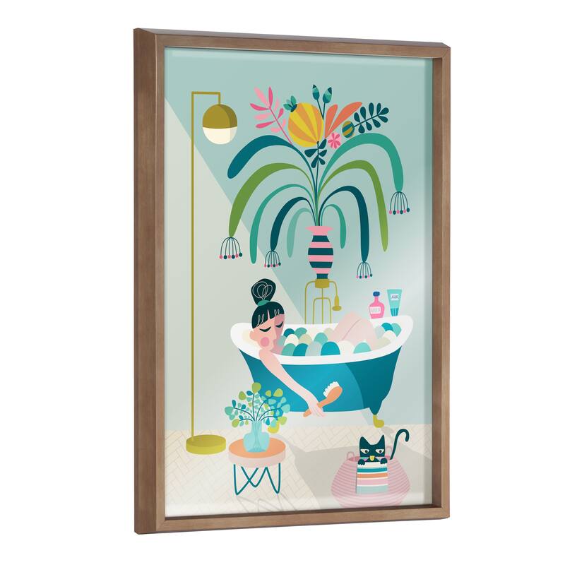 Kate and Laurel Blake Time to Relax Framed Printed Glass by Rachel Lee - 18x24 - Plastic - Gold