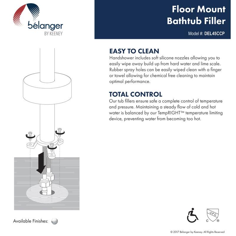 Belanger Single Handle Floor Mounted Freestanding Tub Filler