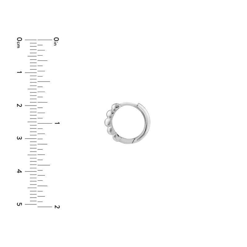 Curata 14k White Gold Cushion Polished HInged Hoop Earrings
