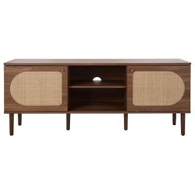 SAFAVIEH Krystina 2 Door 2-Shelf Media Stand - 59" W x 15" D x 24" H - 59Wx15Dx24H