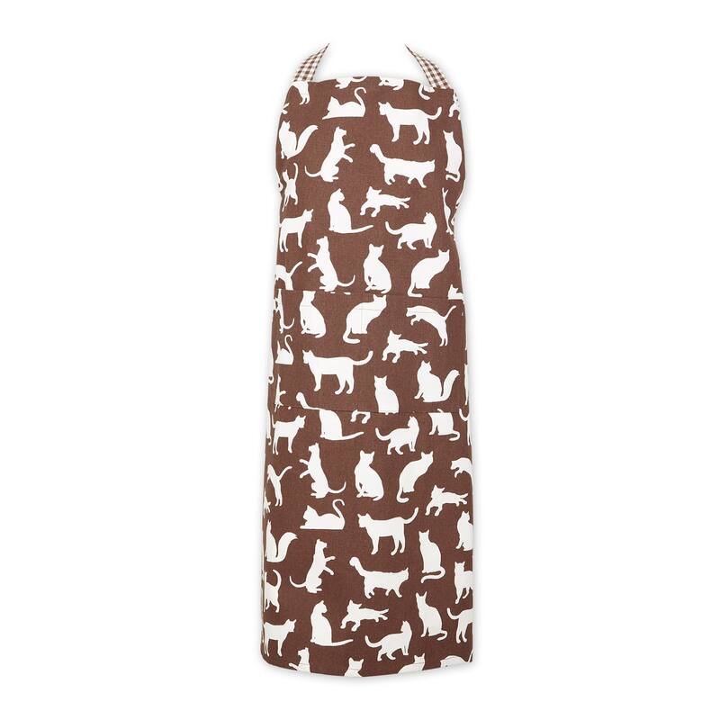 Design Imports Pet Print Chef Kitchen Apron - Brown Cat Print