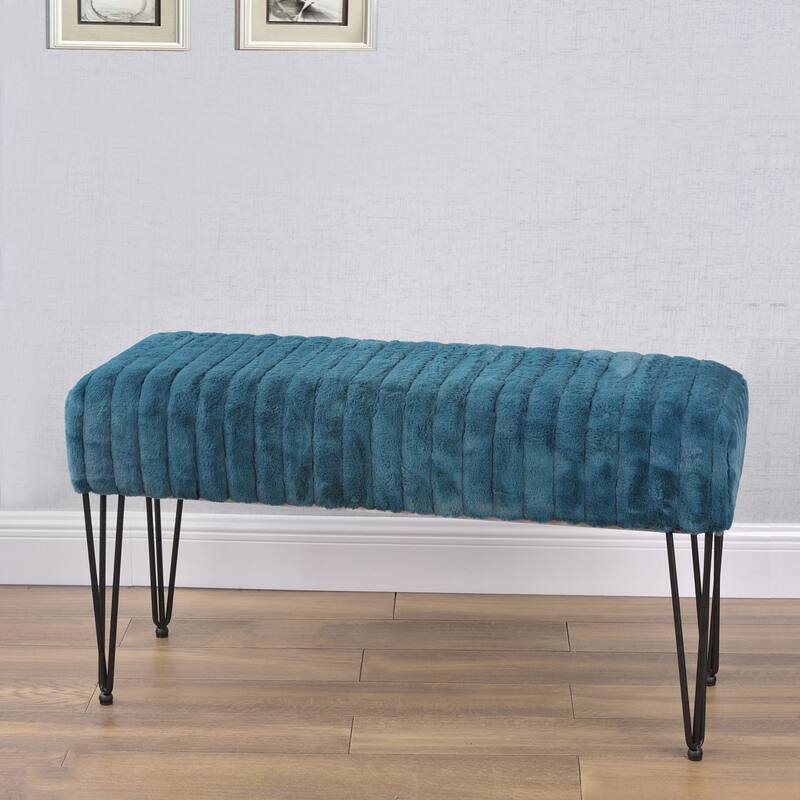 Serenta SuperMink Fauxfur Ottoman Bench