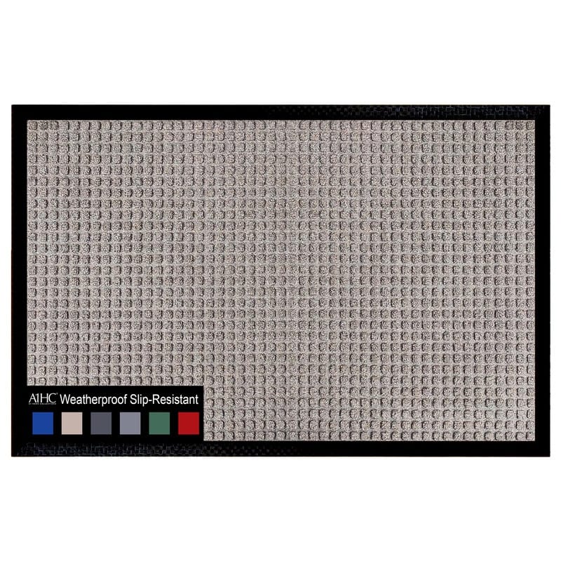 A1HC New Durable and Versatile Polypropylene Rubber Door Mat All Weather Inside Outside Door Mat - 16"x24" - Waffle Beige