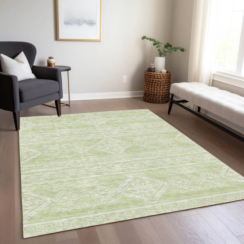 Machine Washable Indoor/ Outdoor Chantille Moroccan Boho Rug