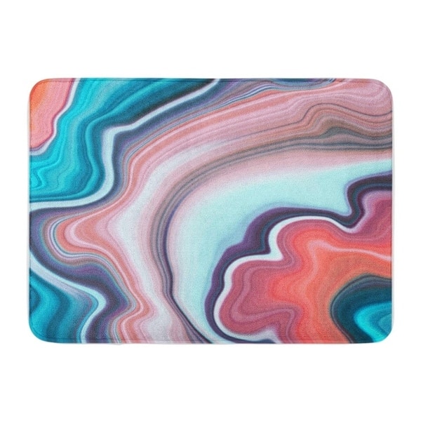 Shop Abstract Marbled Liquid Paint Marbling Effect Agate Macro Lines Red Pink Blue Doormat Floor Rug Bath Mat 23 6x15 7 Inch Multi On Sale Overstock 31779362